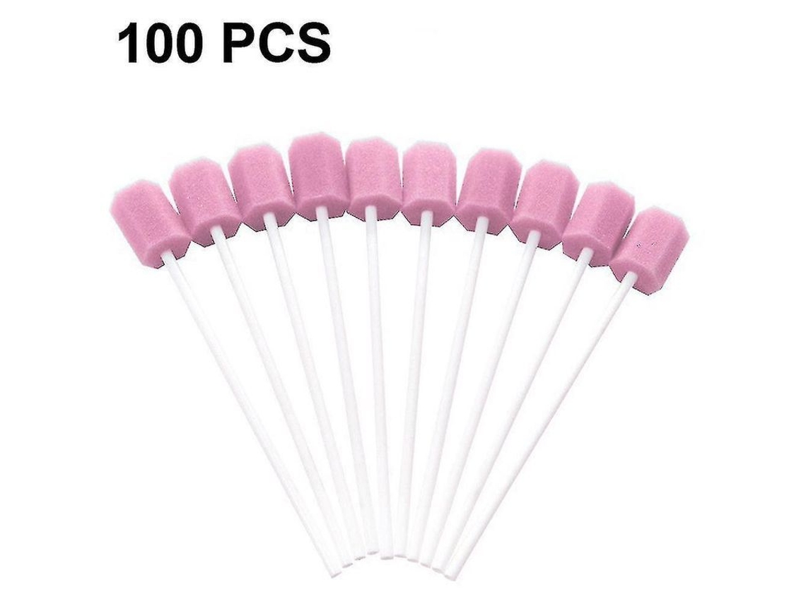 Dan26-100 Hisopos De Cuidado Oral Esponja Limpieza Dental Higiene Bucal Inodoro Hexagonal
