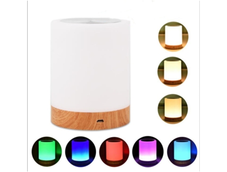 Lámpara creativa de madera con LED multicolor - Recargable