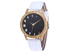 Reloj De Pulsera Unisex Zhoulianfa, Diseño Lunar, Correa De Mezclilla Blanca.