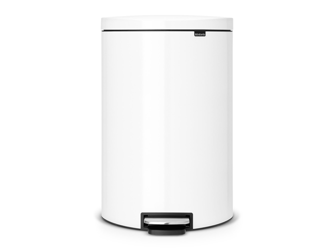 Cubo de Basura BRABANTIA FlatBack+ (40 l - Blanco)