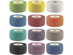 12 Paquetes De Venda Elástica Adhesiva De 2,5 Cm X 4,5 Metros, Envoltura Elástica Autoadhesiva.