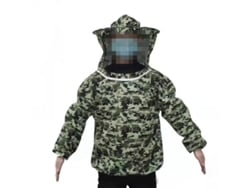 Chaqueta de apicultura ultraligera de máxima protección con capucha de velo para apicultores profesionales y principiantes, camuflaje de cinco estrellas