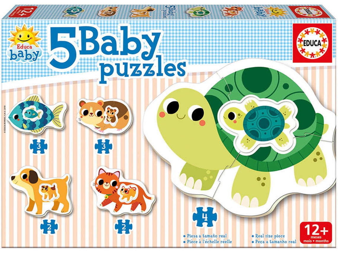 Puzzle EDUCA 5 Baby Puzzles Animales Domesticos (Edad Mínima: 1 Años - 3-5 Piezas)