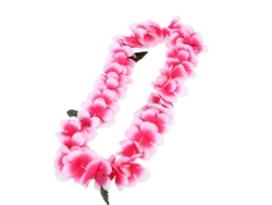 Collar Hawaii fucsia y blanco de 55 cm