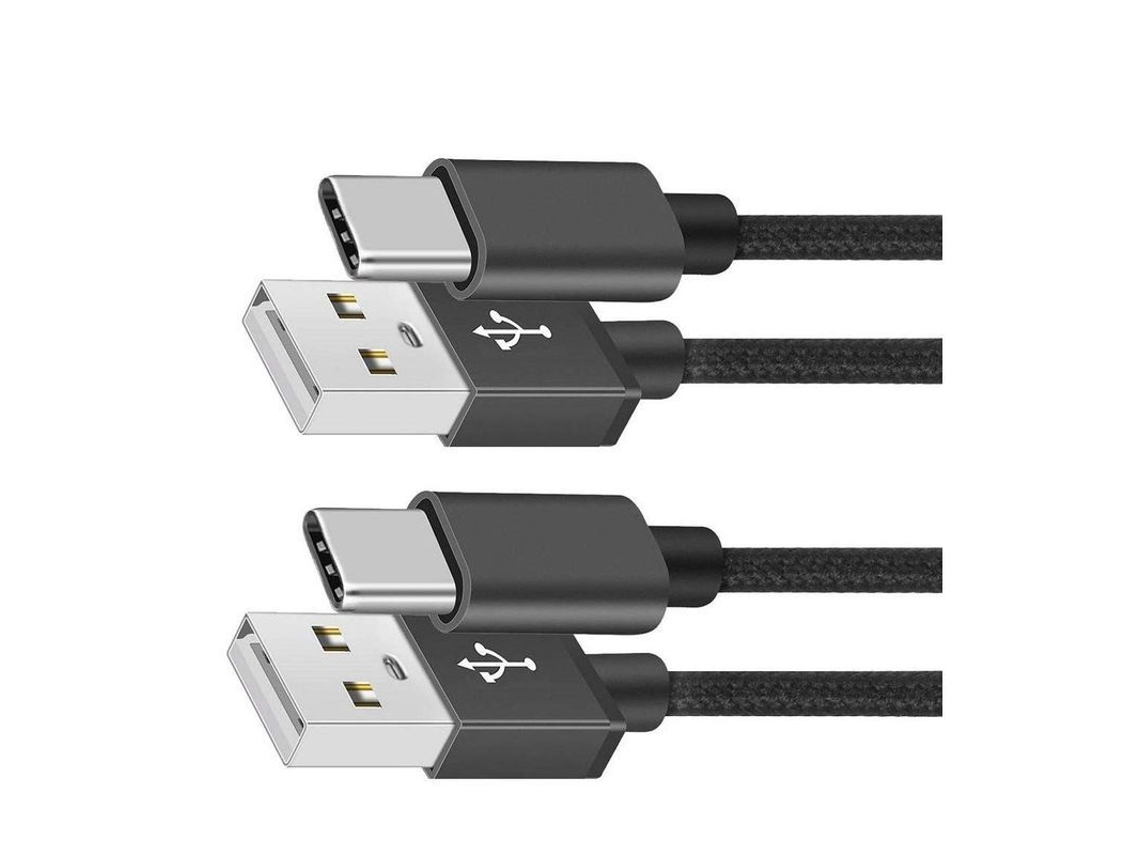 Cable USB-C negro de 1 m para carga rápida para Samsung Galaxy A12 A32 A10e A21s A52 5g A71