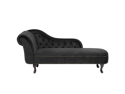 Chaise longue izquierdo BELIANI Nimes de Terciopelo Negro 169x65x79