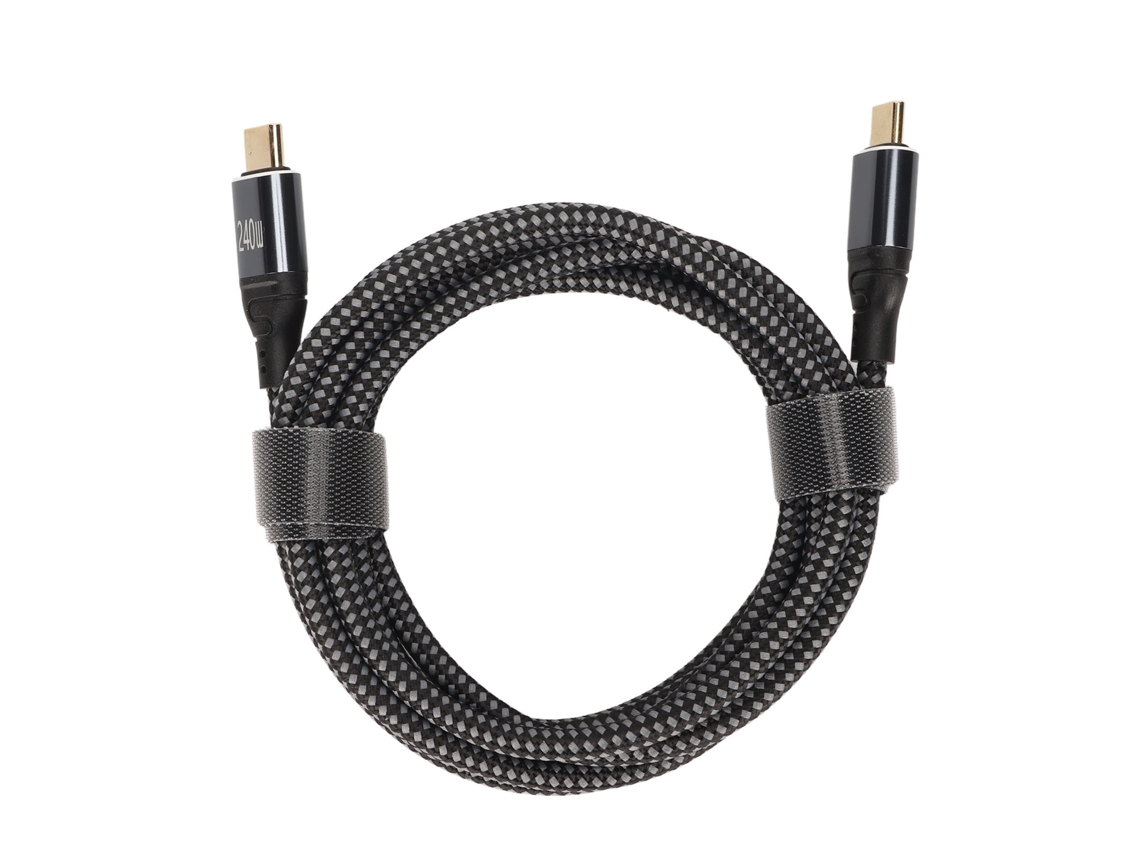 Cabo Usb C Para Usb C Pd240w 480mbps 200cm Nylon Compatível Com Notebook Tablet Smartphone