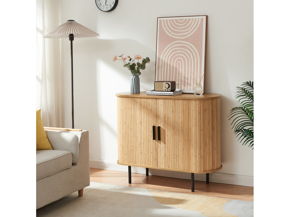 Zapatero / Aparador Tvedestrand 2 Puertas Bambú 100x40x80cm Natural [EN.CASA]