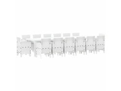 Maison Exclusive - Conjunto De Comedor De Jardín 15 Pcs Blanco Ratan Polt