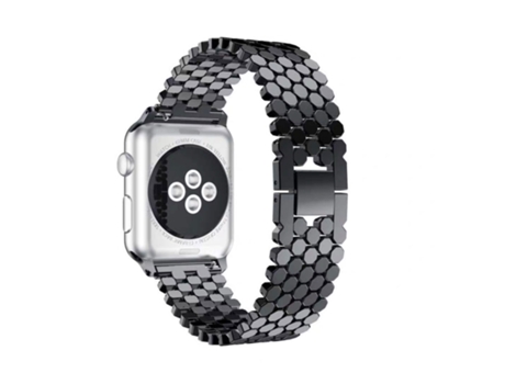 Correa de reloj inteligente para Apple Watch Series 7 41 mm / 6 y SE y 5 y 4 40 mm / 3 y 2 y 1 Correa de panal de acero inoxidable de 38 mm (negro)
