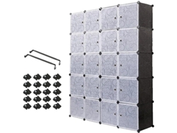 Organizador de cubos de almacenamiento, sistema modular, diseño que ahorra espacio, negro.