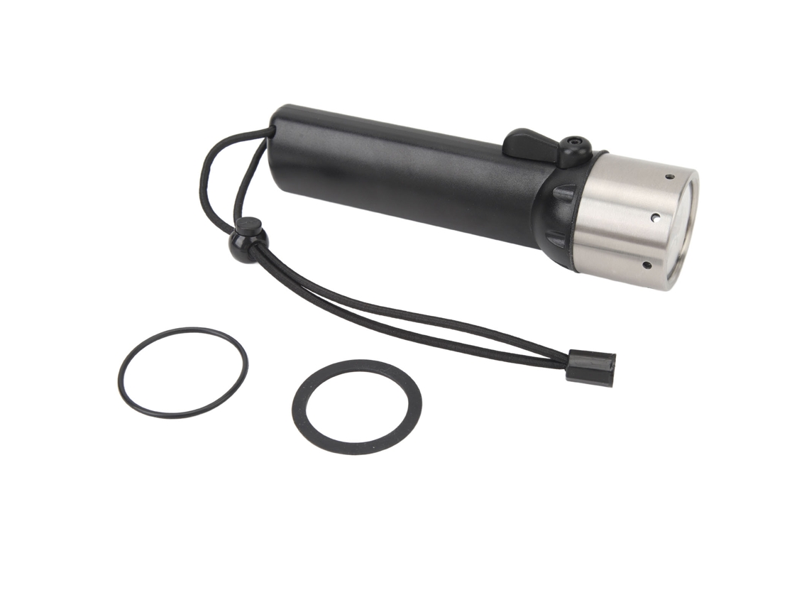 Linterna De Buceo Negra De 200 Lm, Resistente Al Agua Hasta 100 M (ip68), Compacta, Ideal Para Buceo Y Snorkel.