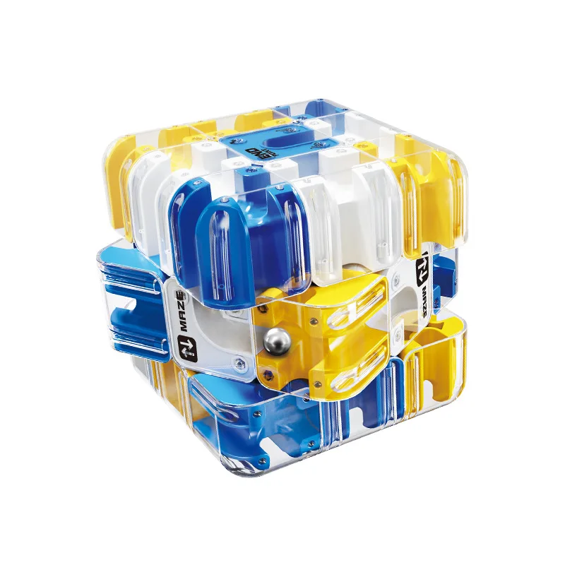 (azul) Cubo Laberinto 3d Con Bola Rodante, Juguete De Rompecabezas Lógico