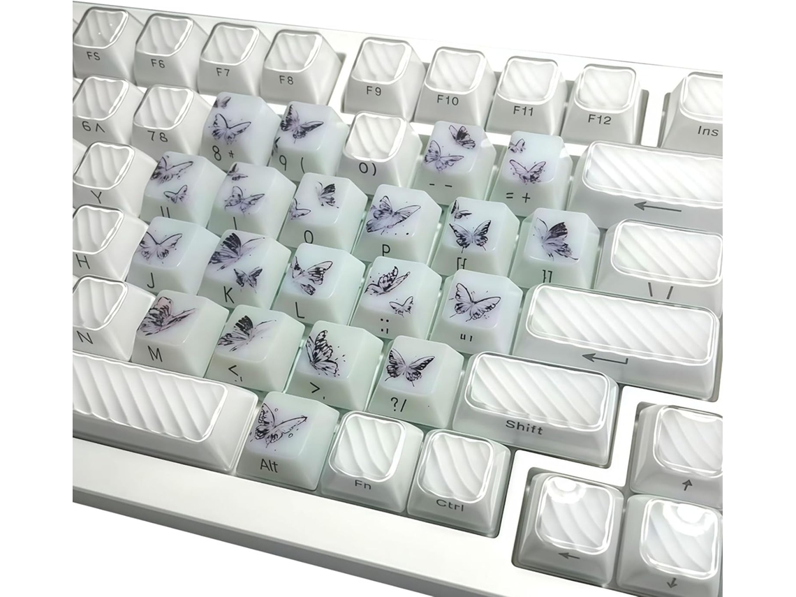 Juego De 21 Teclas Ergonómicas Con Forma De Mariposa Para Teclados Mecánicos -