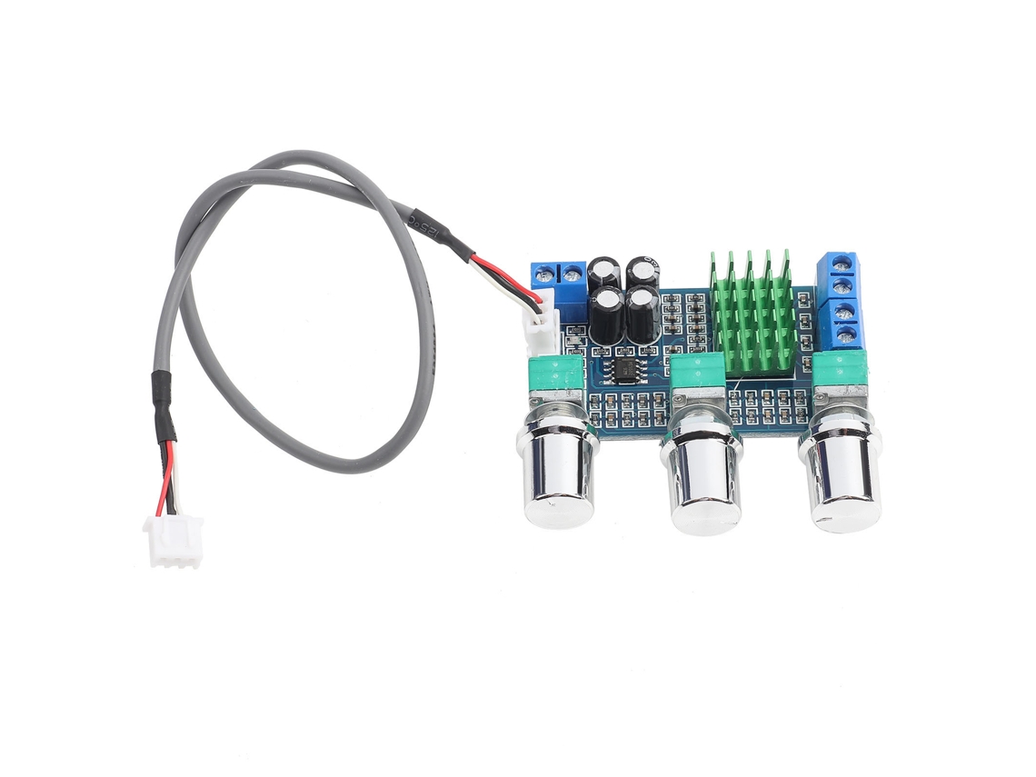 Placa Amplificadora Digital Tpa3116d2 2x80w 12v-24v Com Controle De Graves E Volume Módulo De Áudio