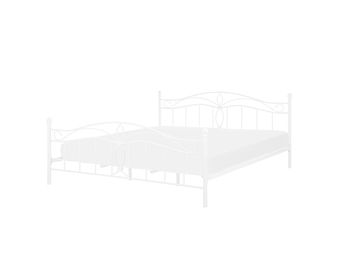 Cama con somier BELIANI Antlia de Acero Blanco 188x209x108