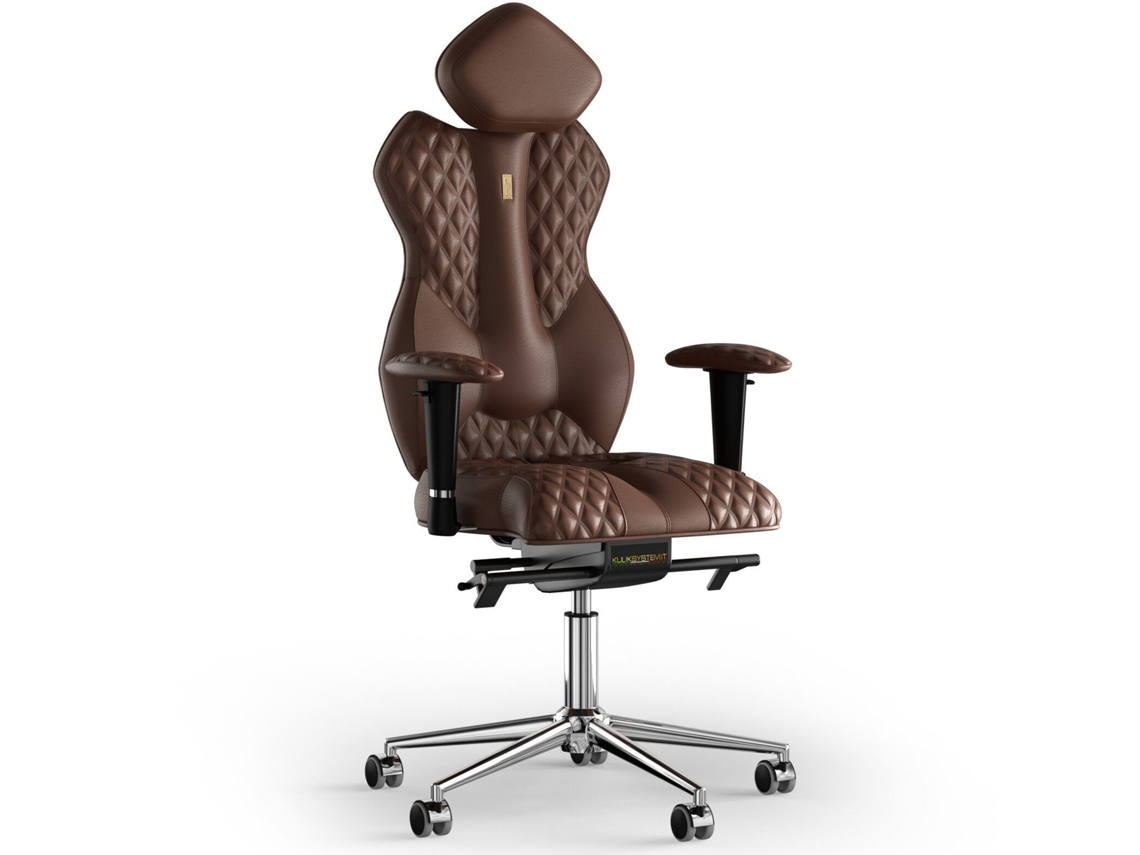 Silla de Oficina KULIK Royal Stitching Cuero (Castanho -130x50x50cm)