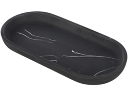 Bandeja de baño ovalada blanca de 8,8 cm. Organizador para inodoro, lavabo, joyas, perfumes, velas y jabón.