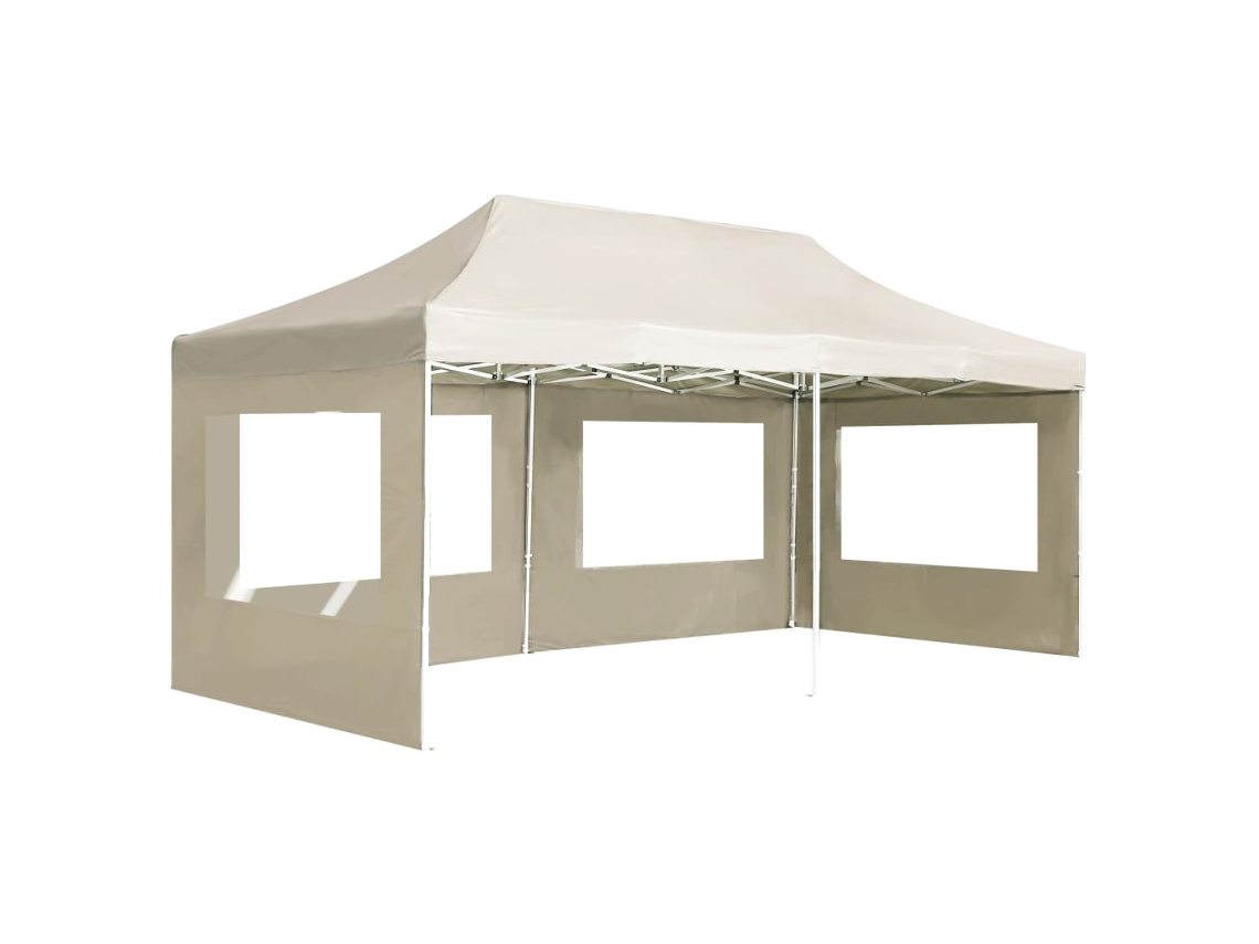 Carpa Plegable Profesional Y Paredes Aluminio Crema 6x3m