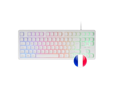 Teclado TKL H-Mech FRGB MARS GAMING MK023 Anti-ghosting Blanco Idioma Francés