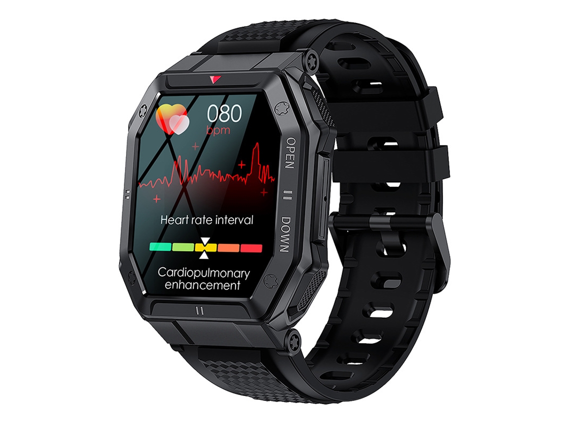Smartwatch YIZHOOD TE507 Monitor de Ritmo Cardíaco y Sueño 1.85'' Compatible Negro