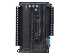 Placa de control PLC industrial con base y carcasa.