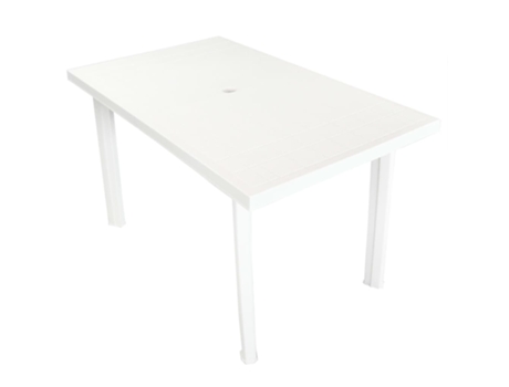 MAISON EXCLUSIVE Mesa de jardín de plástico blanca 126x76x72 cm