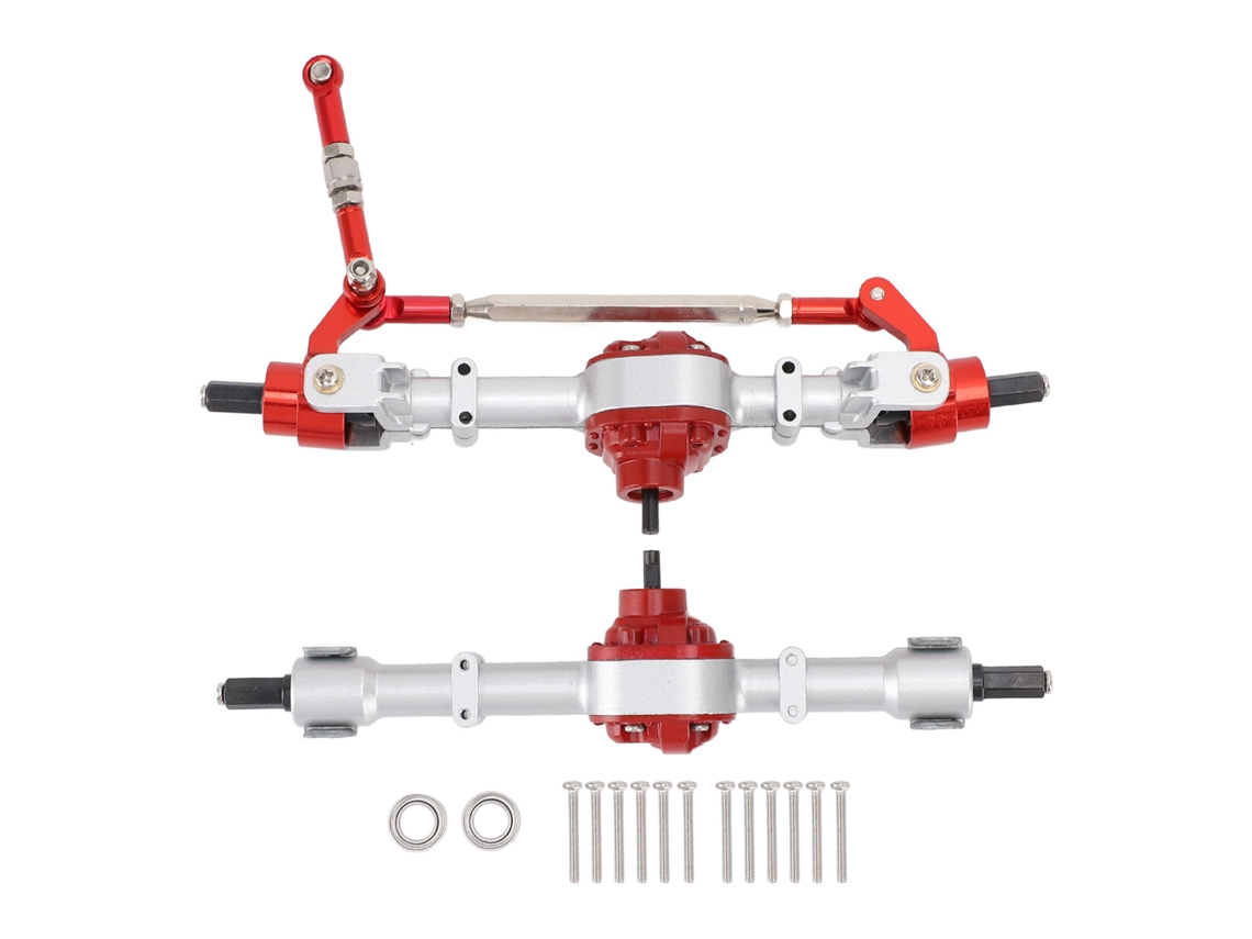 Juego De Ejes Delantero Y Trasero De Metal Para Coche Rc A Escala 1/12 D90 D91 D96 D99s Mn90 Mn96 Mn99 Mn99s Fj45 Plata