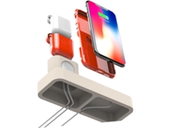 Estación De Carga Inalámbrica Para Auriculares Y Teléfono, Soporte De Escritorio De Silicona Blanca