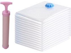 Bolsa Almacenamiento Vacío Transparente 40x50 Juego 4 Bolsas Pequeñas 1 Bomba Manual Compresión Organizador