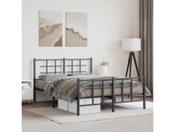 Estructura Cama Sin Colchón Con Estribo Metal Negro 135x190 Cm