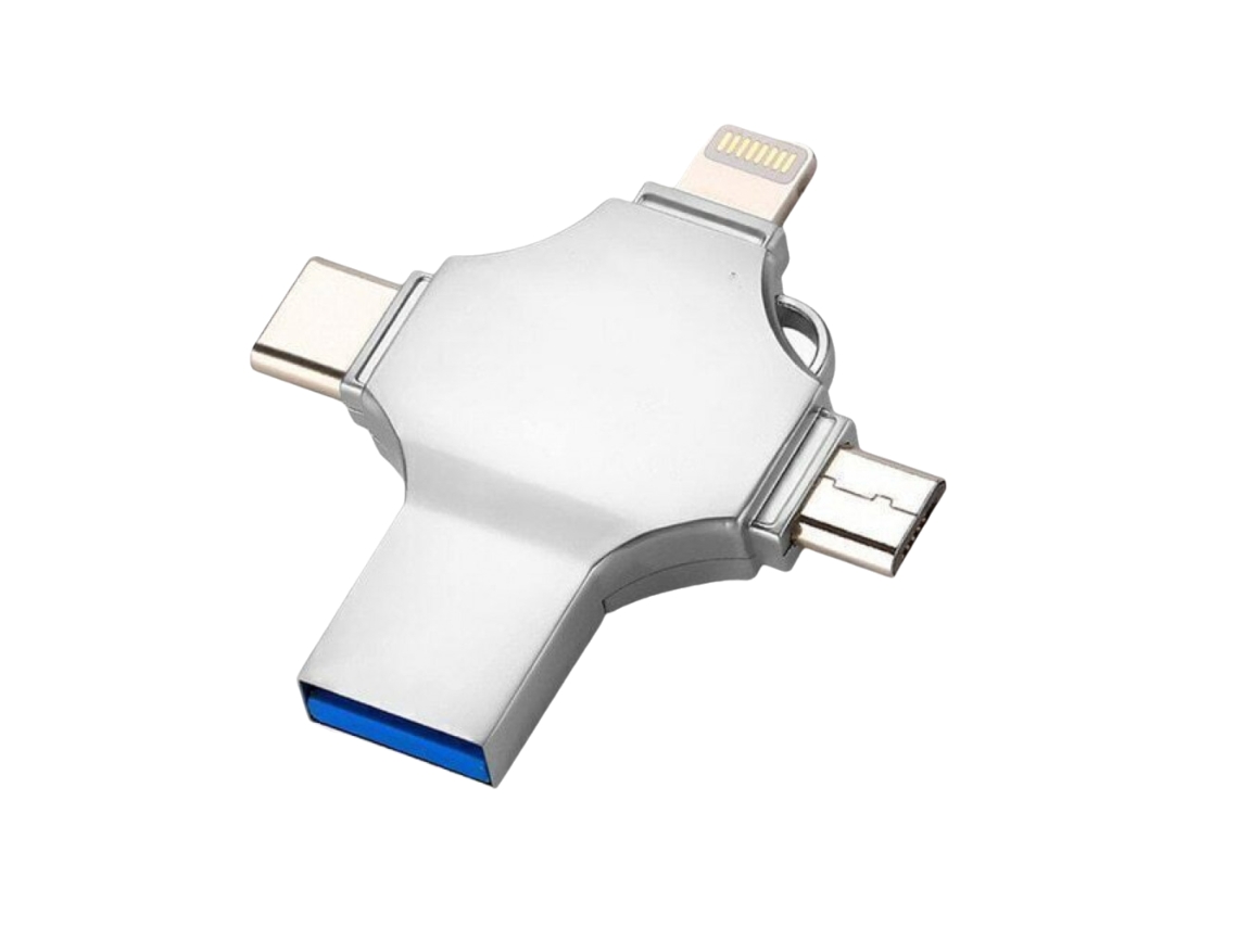 Memoria USB 3.0 4 en 1 de 256 GB para iPad, iPhone y Android