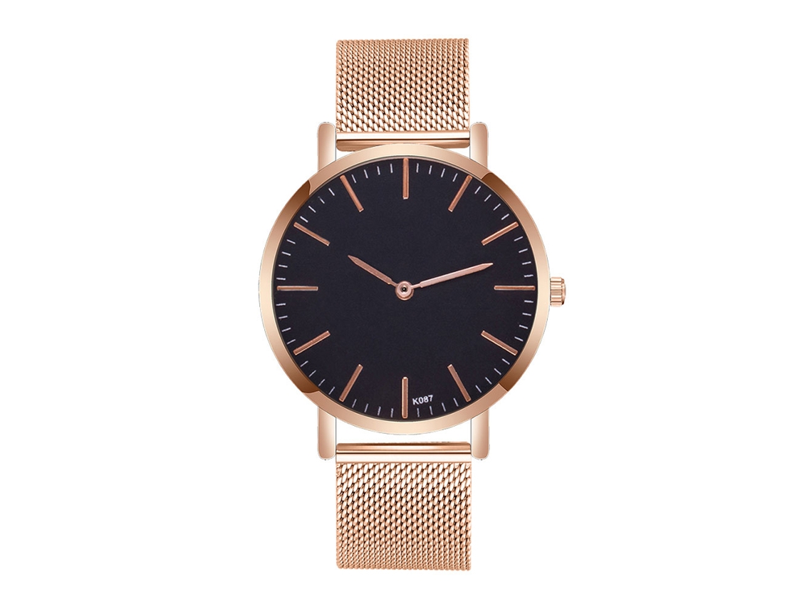 Reloj Casual Para Hombre Zhoulianfa Con Correa De Malla De Aleación Y Movimiento De Cuarzo En Oro Rosa.