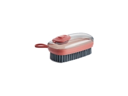 Cepillo de limpieza hidráulico con llenado automático de líquido, diseño ergonómico, multifuncional, para ropa y calzado, color rojo.