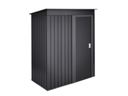 Abrigo Metálico de Jardín WASABI Antracita 1,39m2 - 86x162x181cm - Puerta Corredera - Techo Inclinado