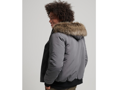 Abrigo para Hombre SUPERDRY (L - Poliéster - Gris)