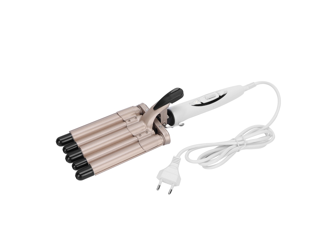 Plancha De Rizo De 5 Barriles Ajustable En Temperatura Con Lcd Y Plug 110‑240v Eu