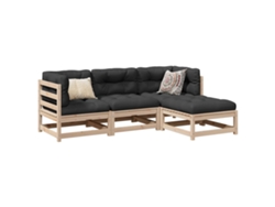 Conjunto de 4 piezas de sofás de Jardim Madeira De Pinho Maciça Dkd Home Decor