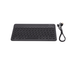 Teclado inalámbrico con teclas redondas de 10 pulgadas, retroiluminado, para Android/Windows/iOS, negro.