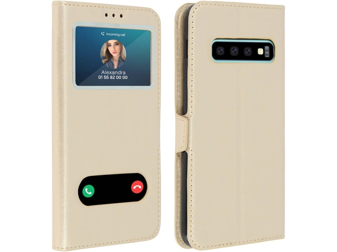 Funda Samsung Galaxy S10+ AVIZAR Window Dorado