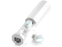 YEMAESRE Auriculares Compatibles Tws Digital Led Estéreo YEMAESRE Tela Bluetooth Impermeable Blanco