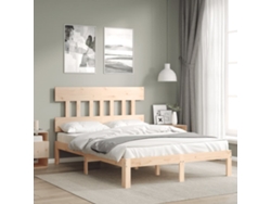 Estructura De Cama Sin Colchón Madera De Pino Blanca 140x200 Cm