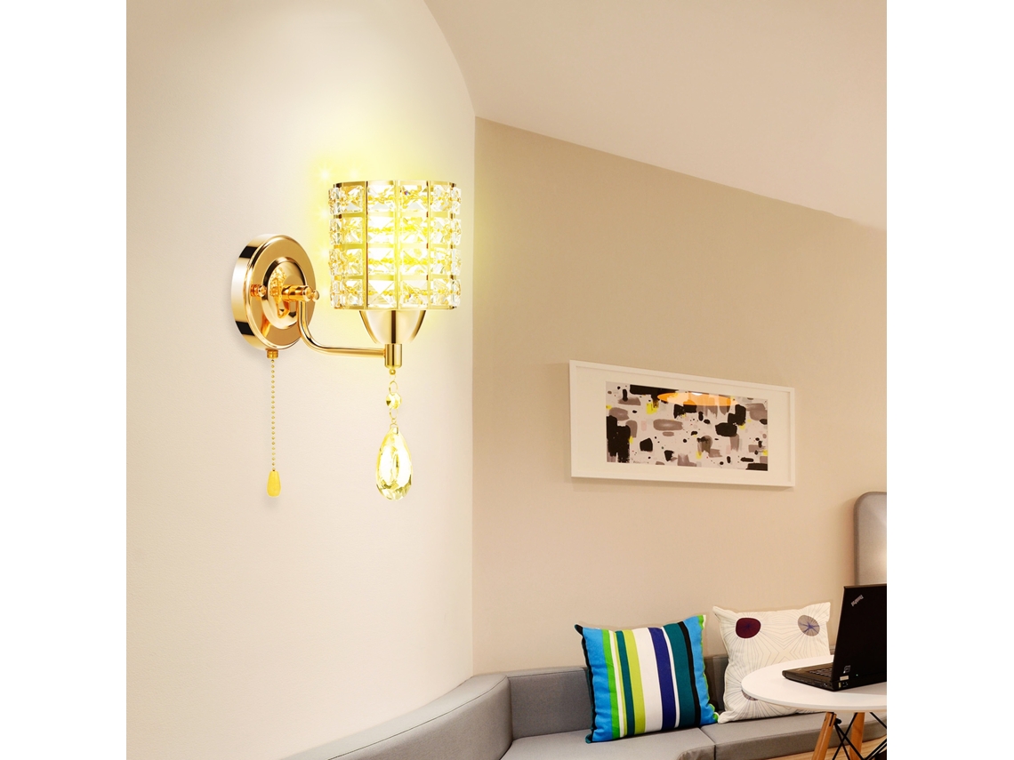 Lámpara de pared de cristal 2026 para dormitorio, comedor y pasillo, aplique de pared moderno.