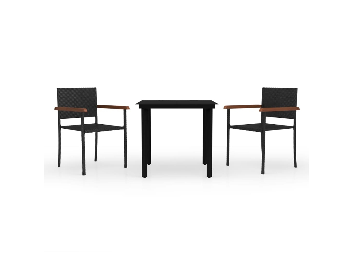 Maison Exclusive - Juego De Comedor De Jardín 3 Piezas Negro