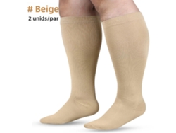 Medias de compresión altas con pernera ancha, 20-30 mmHg, que favorecen la circulación. Mdug (beige, talla 3XL)