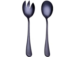 Conjunto de talheres para salada 2026, aço inoxidável 304, 19,5 cm, colher e garfo, próprio para lava-louças, design elegante.