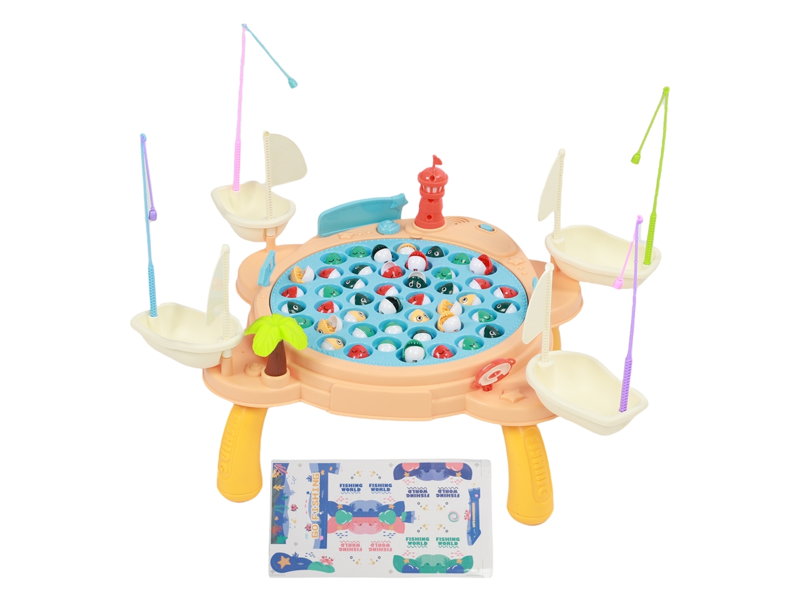 -juego De Pesca Magnética Grande Mesa De Pesca Con Luz Y Música Juguete Educativo Interactivo Para Niños