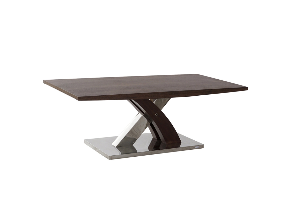 Mesa Centro Madera Acero Marron Oscuro 120x60x43,5cm
