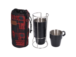 Juego De 4 Tazas De Café De Acero Inoxidable De 300 Ml Con Doble Capa Aislante, Portátiles Y Con Asa Ergonómica.