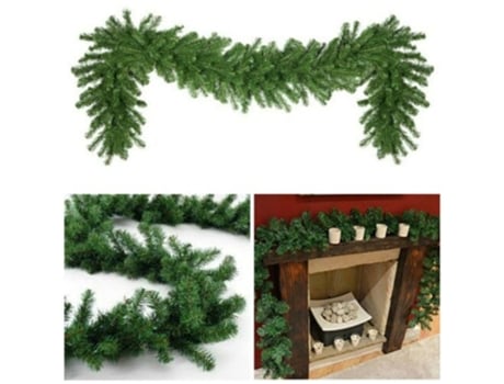 Guirnalda navideña de 2,7 M, decoraciones de ratán, árbol de Navidad
